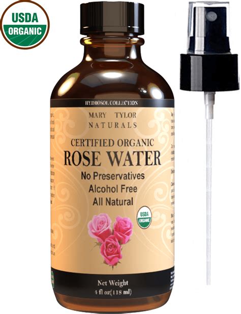 Organic Rose Water Facial Toner 4 Oz Usda Certified Organic Pure And