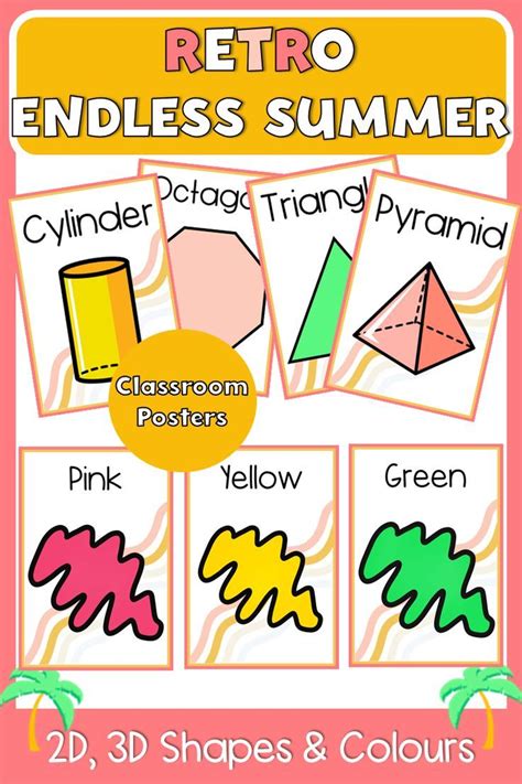 Create A Cool Summer Vibe In Your Classroom Using These 2d Shapes 3d