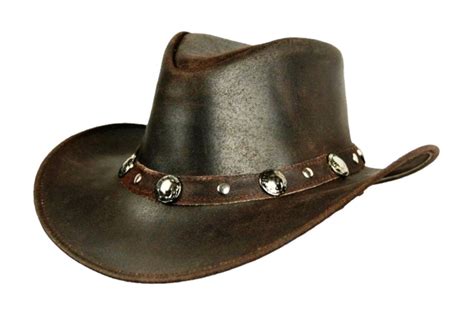 Leather Cowboy Hat Australian Cowboy Hat Dark Brown Color Handmade With ...