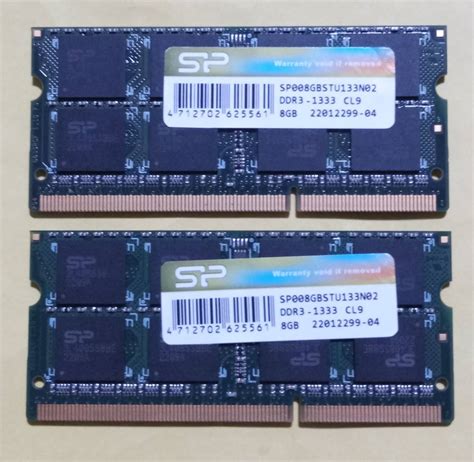 【やや傷や汚れあり】m843【動作品】silicon Power Ddr3 1333 8gb×2枚 計16gb【送料無料】pc3 10600