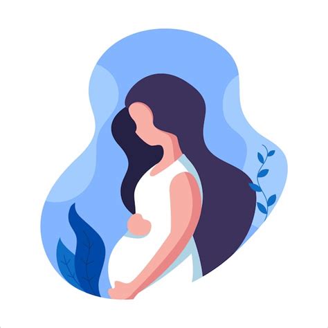 Premium Vector Pregnant Woman Logo Modern Flat Design Illustration