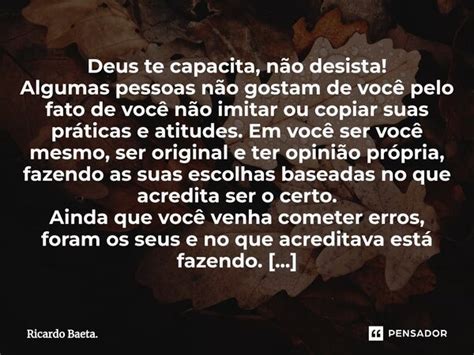 ⁠deus Te Capacita Não Desista Ricardo Baeta Pensador