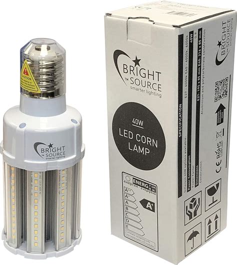 40w E40 Bright Source Led Corn Light Bulb 6000k Daylight 5 200 Lumen