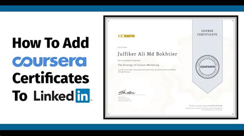 How To Add Coursera Certificates To Linkedin Profile Youtube