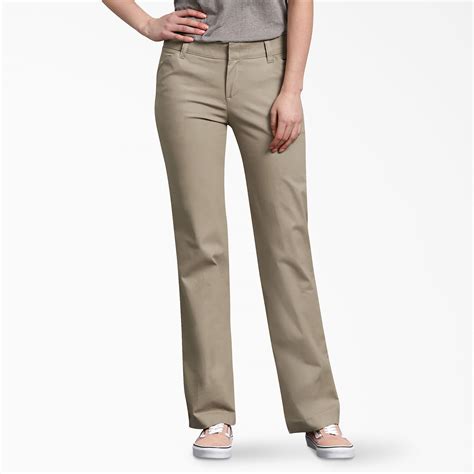 Women S Relaxed Fit Straight Leg Stretch Twill Pants Desert Khaki Dickies