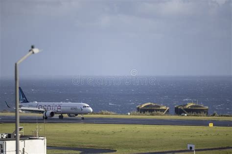 Landing Airbus A321LR Plane Inspire Sata Azores Airlines In Joao Paulo