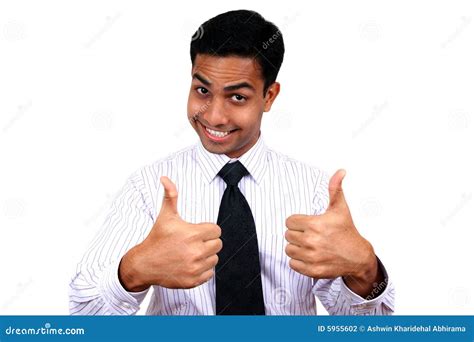 Indian Business Man With 2 Thumbs Up Stock Photo Image Of Asian