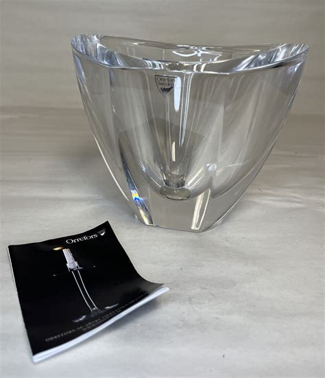 Orrefors Crystal Bowl Signed EL Erika Lagerbielke 5 5 Tall 6 25