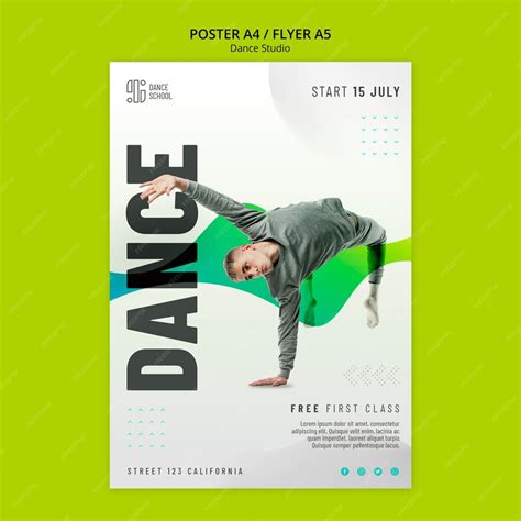 Premium Psd Dance Studio Classes Vertical Flyer Template