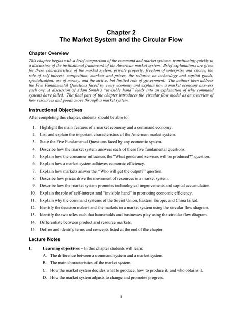 Chapter The Market System And The Circular Flow Docslib