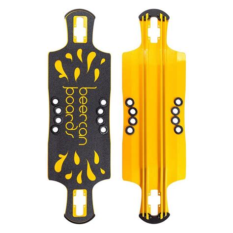 Beercan Yellow 35 Oat Soda Drop Through Longboard Deck Longboards Usa