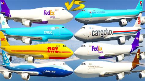 GTA V Every Boeing 747 Cargo Airplanes VS Every Boeing 747 Cargo