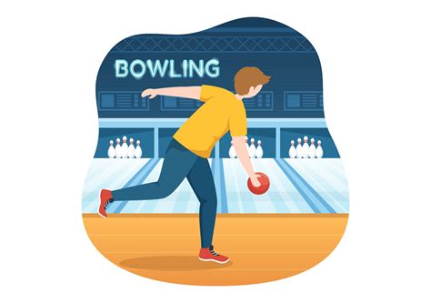 Bowling Game Illustration With Pins Balls And Scoreboards In A Sport