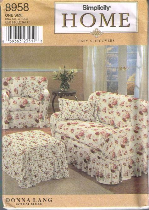 Easy Sofa Or Arm Chair Cover Sewing Pattern Slipcover Pattern Home