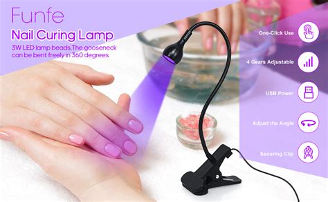 Amazon.com: Funfe UV Light for Nails - UV Lamp for Gel Nails,3W LED ...