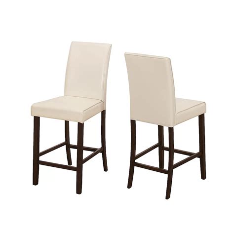 Monarch Specialties Brown Parson Armless Dining Chair With White Faux