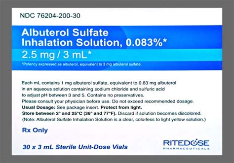 Albuterol Sulf 0 083 Nebulizer Sol 30 Vials 3 ML 149236