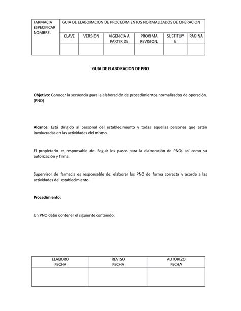 1 GUIA DE Elaboracion DE Procedimientos Normalizados DE Operacion