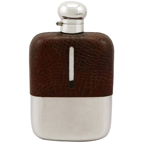 Sterling Silver And Glass Whiskey Pocket Flask 1920s For Sale At 1stdibs