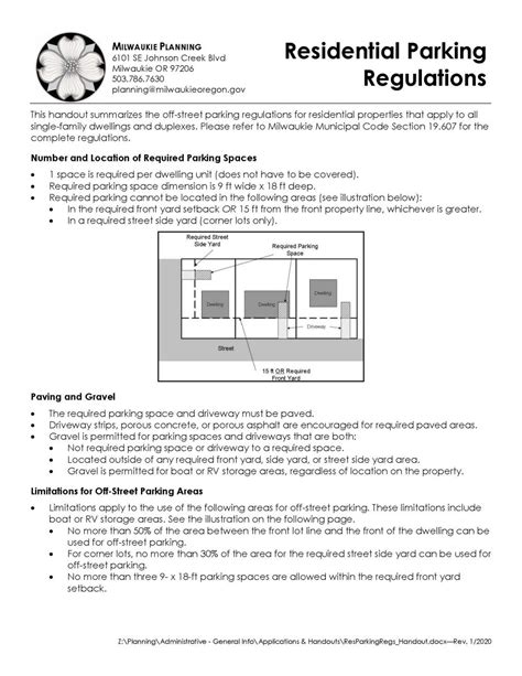 Residential Parking Regulations | City of Milwaukie Oregon Official Website