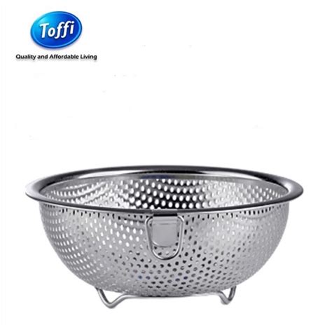 TOFFI HIGH QUALITY STAINLESS STEEL COLANDER STRAINER WITH RING Shopee