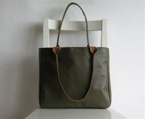 Olive Green Genuine Leather Tote Shoulder Bag By Rutinet On Etsy 99