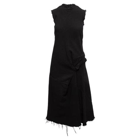 Junya Watanabe Black Sleeveless Raw Edge Midi Dress For Sale At 1stdibs