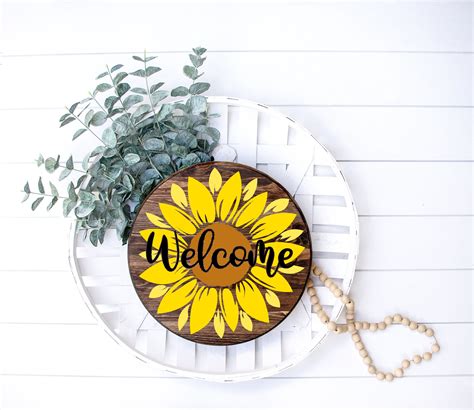 Welcome Sunflower Svg Circle Welcome Sign Svg Welcome Sign Svg