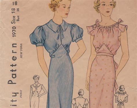Simplicity Vintage S Sewing Pattern Gown Nightgown Negligee Lingerie Size Bust Etsy