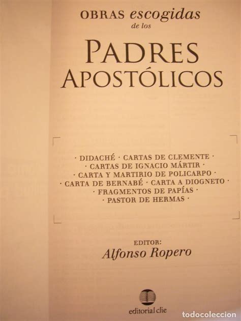 Obras Escogidas De Los Padres Apostólicos Clie Comprar Libros De