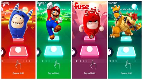 Oddbods Pogo Mario Oddbods Fuse Bowser Tiles Hop Edm Rush