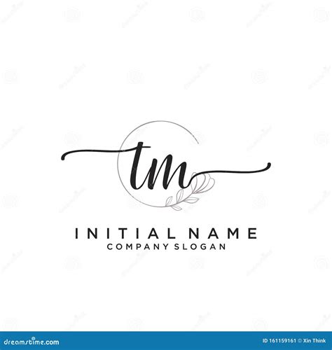 Tm Letter Initial Beauty Monogram And Elegant Logo Design Handwriting