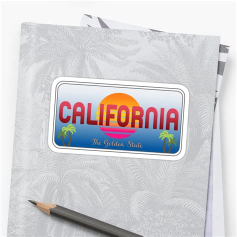 "California License Plate" Sticker by MoonGraphic | Redbubble