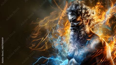 Ancient Greek God Zeus King Of Gods Known For Thunder And Lightning