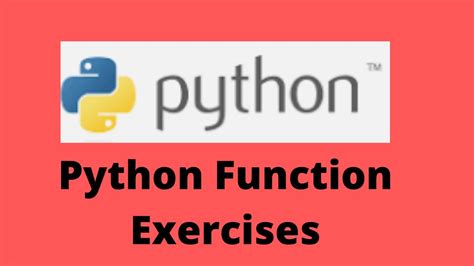 Python Function Exercises Youtube