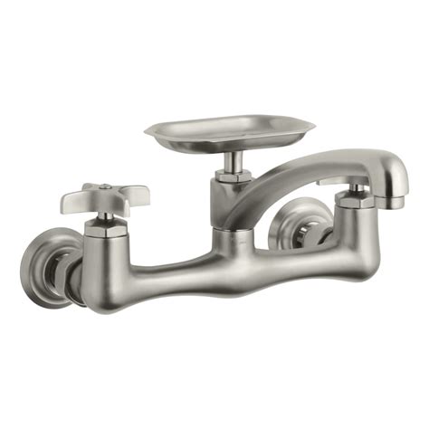 KOHLER Clearwater Vibrant Brushed Nickel 2-Handle Utility Sink Faucet ...