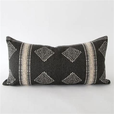 Hobbs Charcoal Grey Global Lumbar Pillow Graphite By Tonic Living