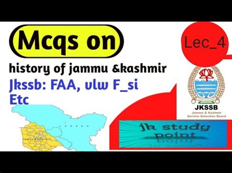 Mcq On J K History Lec 4 Jkssb Faa Vlw Finance Si Patwari YouTube