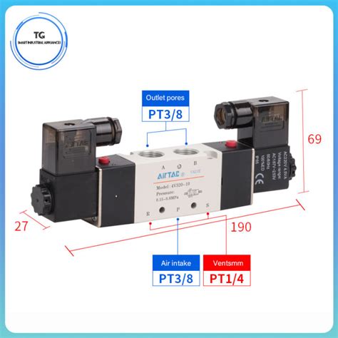 Airtac Solenoid Valve 4V320 10 AC220V 4V330C 10 DC24V 4V330C 10 AC220V