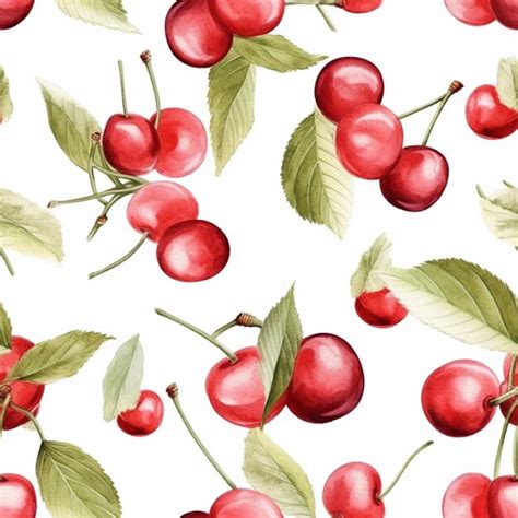 Premium AI Image A Close Up Of A Bunch Of Cherries On A White Surface