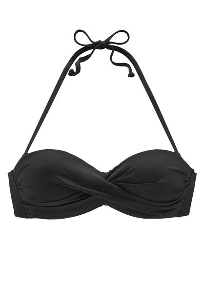 LASCANA Bügel Bandeau Bikini Top Italy schwarz Cup B 34