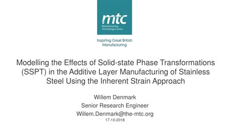 Pdf Modelling The Effects Of Solid State Phase Transformations Sspt In The Additive Layer