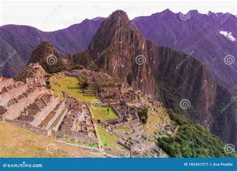 Machu Picchu Cusco Peru In The Morning Mist Found On The Steep