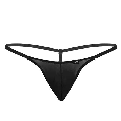 Mens G String Thong Bikini Briefs Underwear Male Gay See Through Mesh Sheer Mini Lingerie Bulge