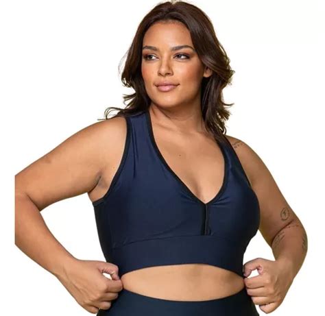 Top Para Academia Corrida Crossfit Plus Size Cinza Corrida Frete grátis