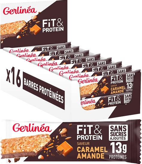 Gerlinéa Fit Protein Barres Protéinées saveur Caramel Amandes Sans