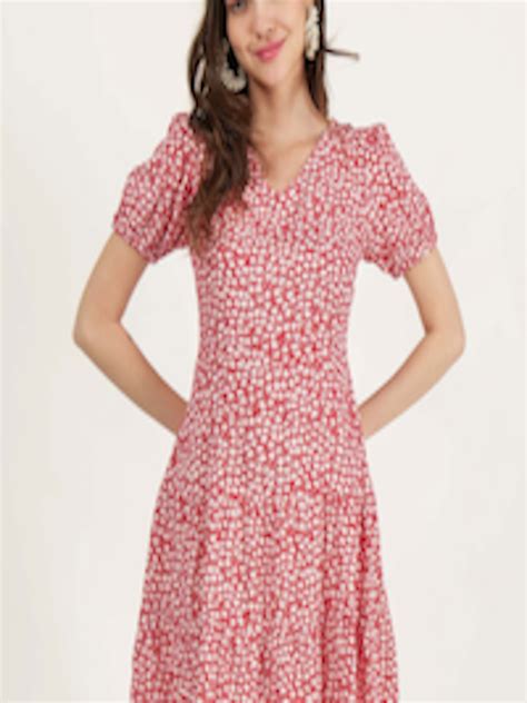 Buy Driro Floral Printed Puff Sleeve Fit And Flare Dress Dresses For