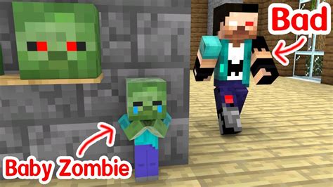 Bad Herobrine And Poor Baby Zombie Sad Story Minecraft Animation