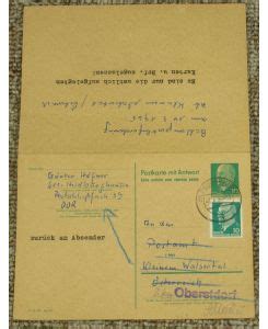 Postkarte Mit Antwortkarte Ddr Walter Ulbricht Pfg Und