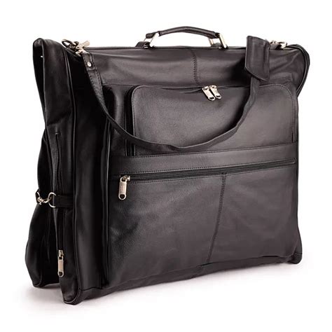 Amerileather Black Leather Three Suit Garment Bag